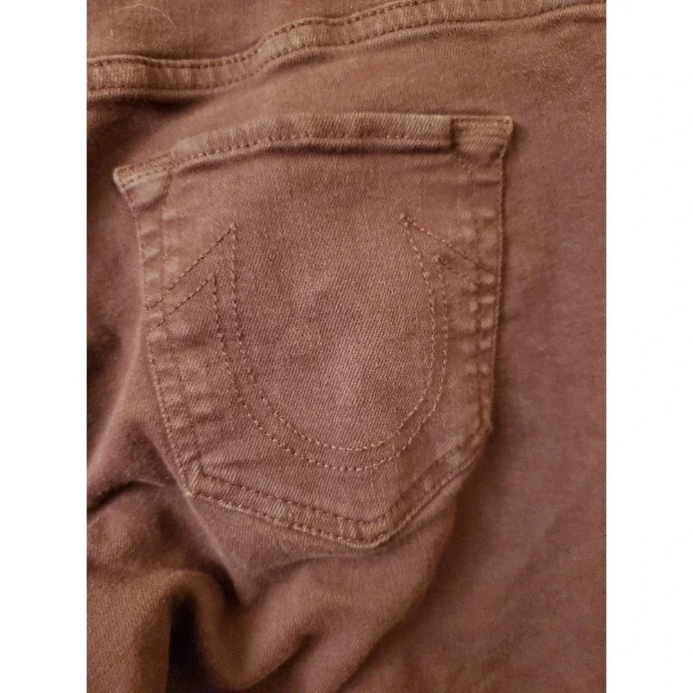 True Religion Jeans Womens 28 Maroon‎ Halle Mid Rise Super Skinny